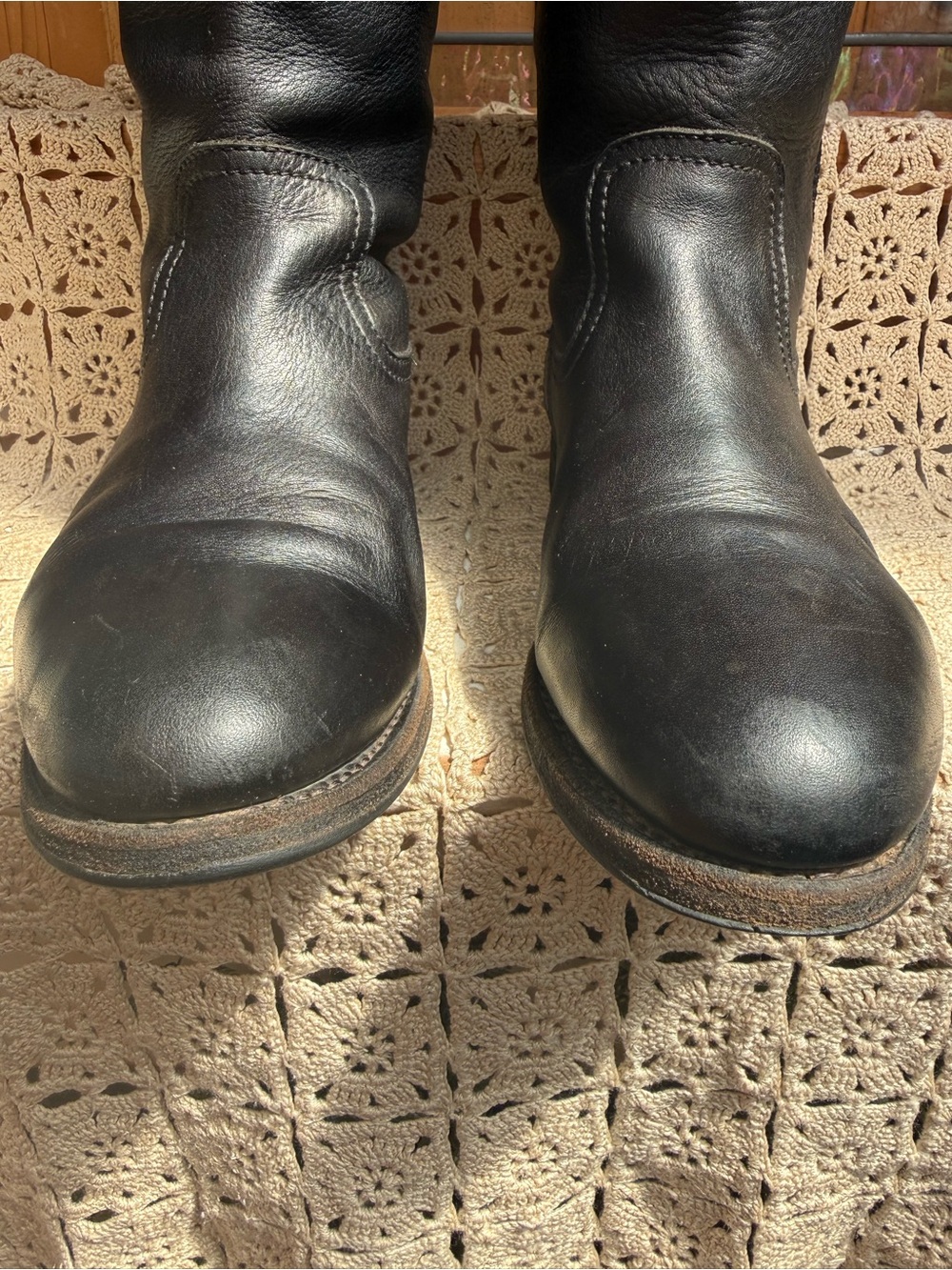 Blackstone Black Leather Tall Riding Boots Goodyear Welted Size 38 / US 7.5 - 8 - Picture 4 of 16